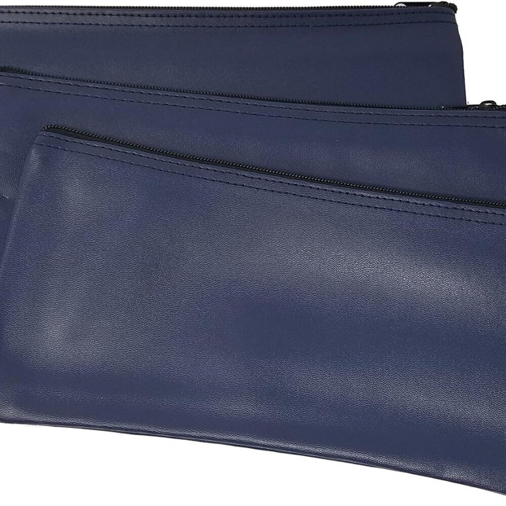 3 Piece PVC Security Bank Deposit Zipper Pouch Set for Cash Coins Storage